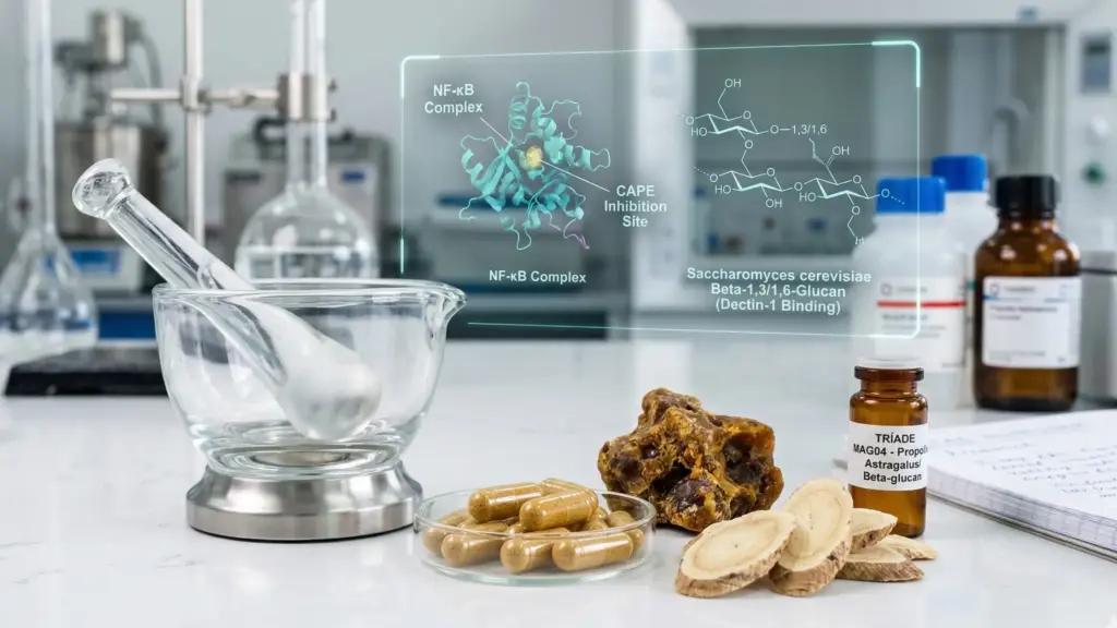 Poli-imunomoduladores: A Ciência da Modulação Imune com Própolis, Astragalus membranaceus e Beta-glucanas
